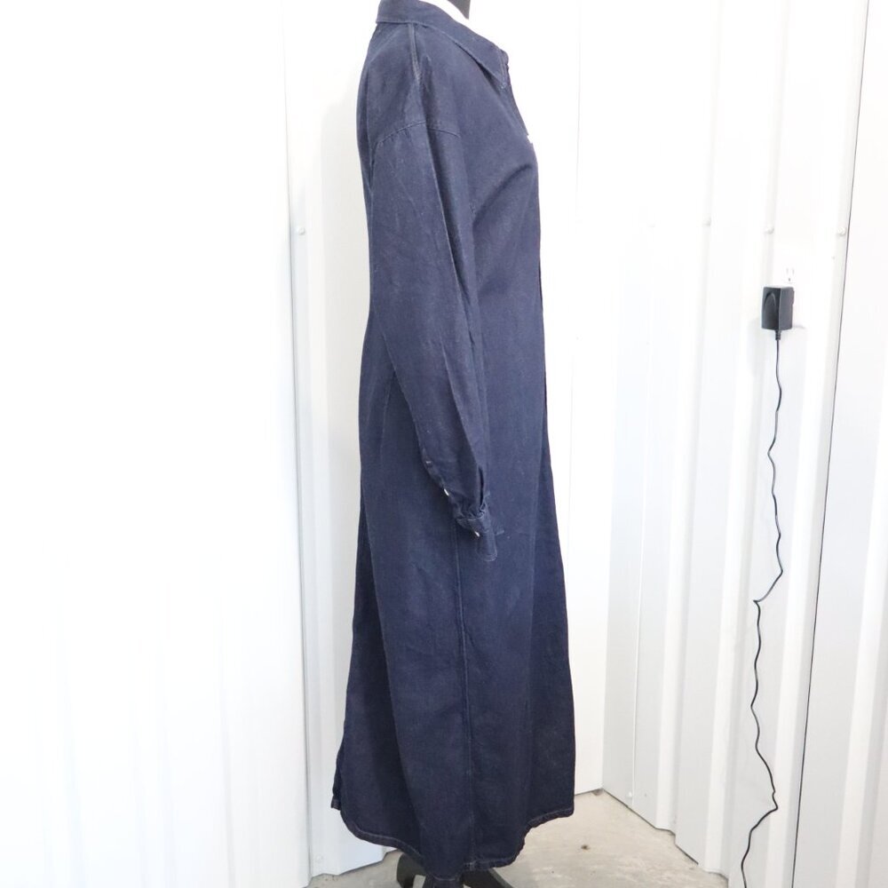 Uniqlo Navy Blue Maxi Shirt Dress - Picture 2 of 9